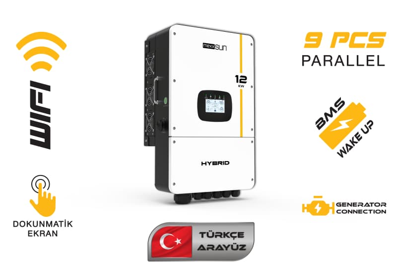 Mexxsun 12 kW 48 V Tek Faz Hibrit İnverter
