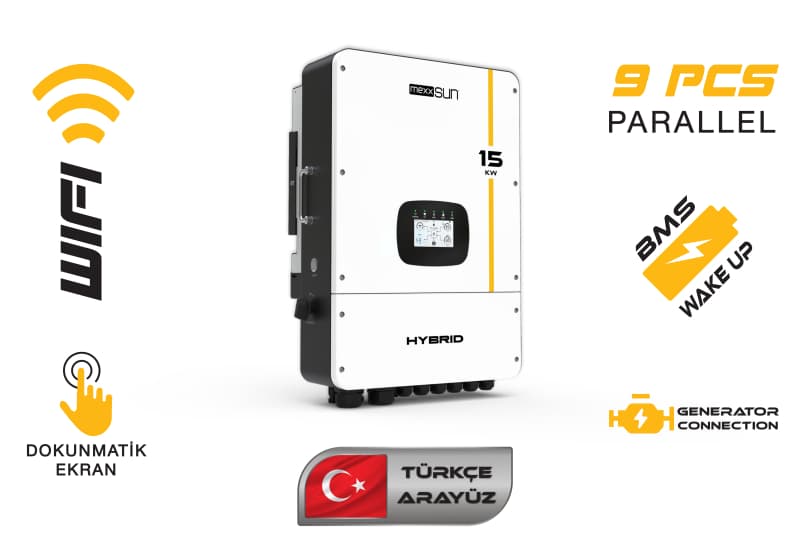 Mexxsun 15 kW 48 V Üç Faz Hibrit İnverter