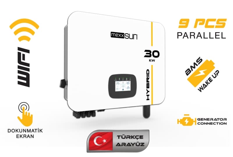 Mexxsun 30 kW Yüksek Voltaj Üç Faz Hibrit İnverter