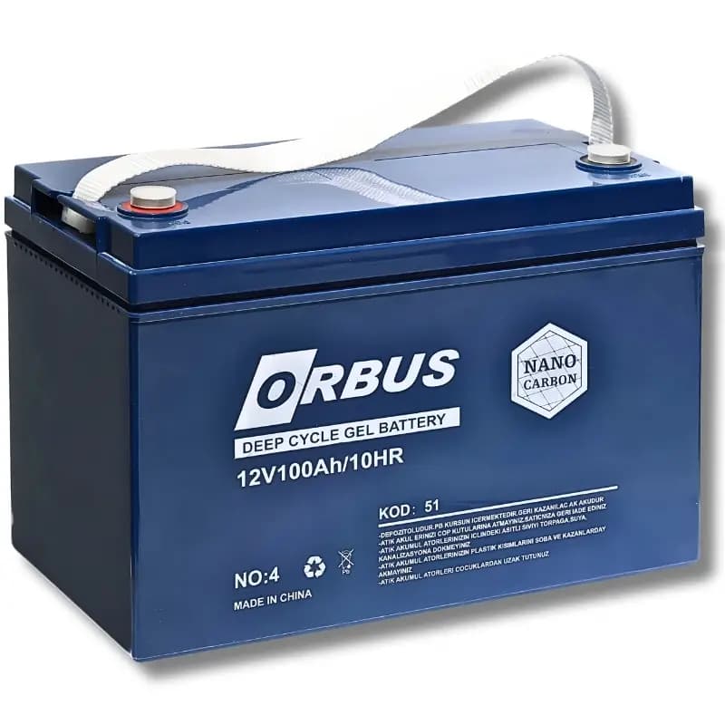Orbus 12 V 100 Ah Derin Döngü Karbon Jel Akü