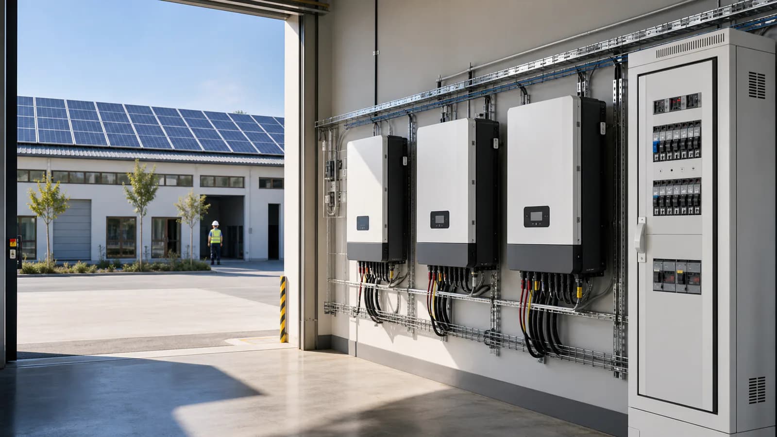 İşletme için trifaze inverter ve güneş enerjisi sistemi